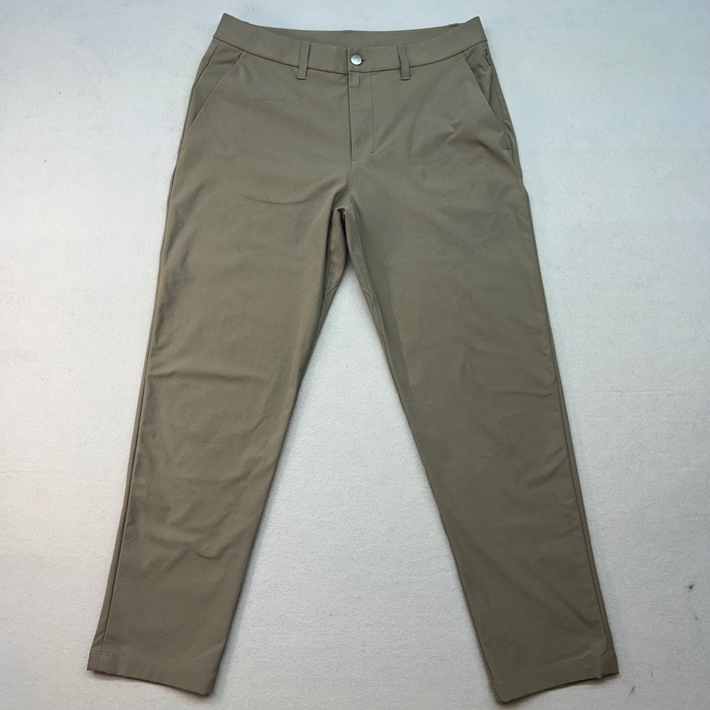 Lululemon Commission Slim Fit Pant 32 Khaki Tan Warpstreme Chino Trousers 32